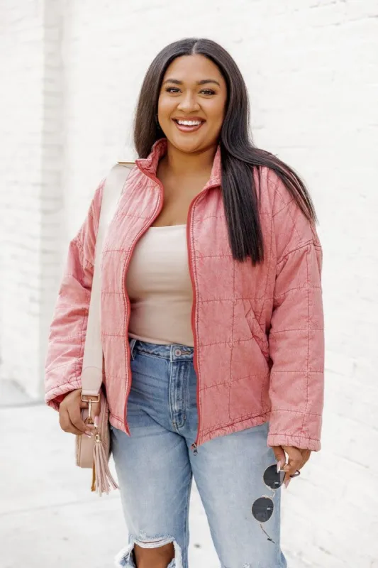 Easy To Believe Mauve Quilted Jacket FINAL SALE sold by Pink Lily