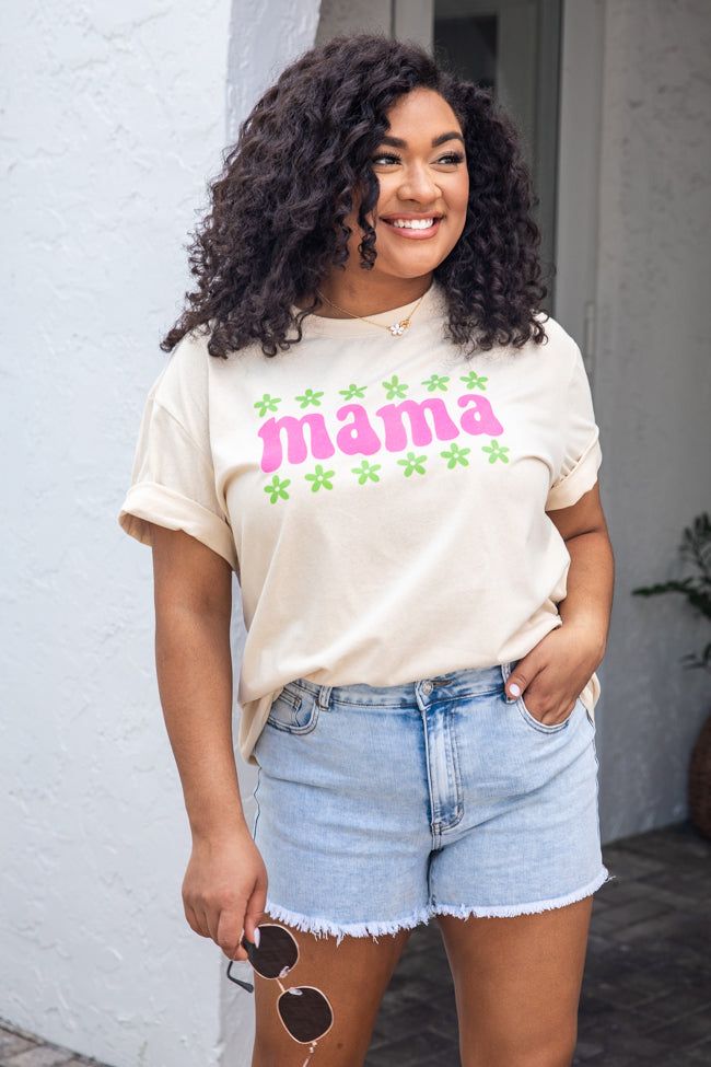 Mama Daisy Ivory Oversized Graphic Tee sold by Pink Lily
