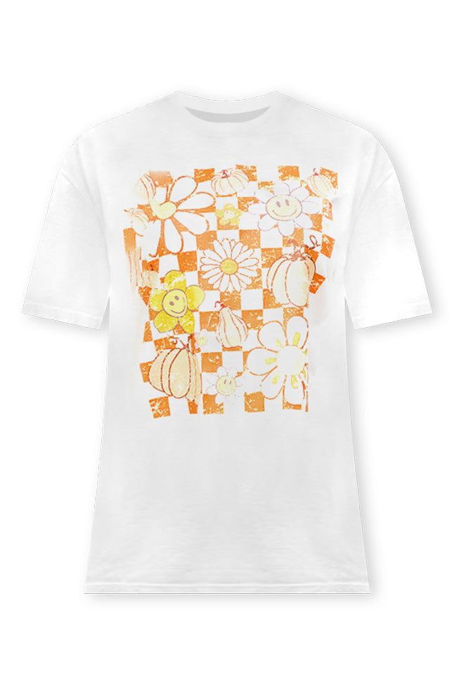 Smiley Daisy Pumpkin Ivory Oversized Graphic Tee sold by Pink Lily product image thumbnail 5