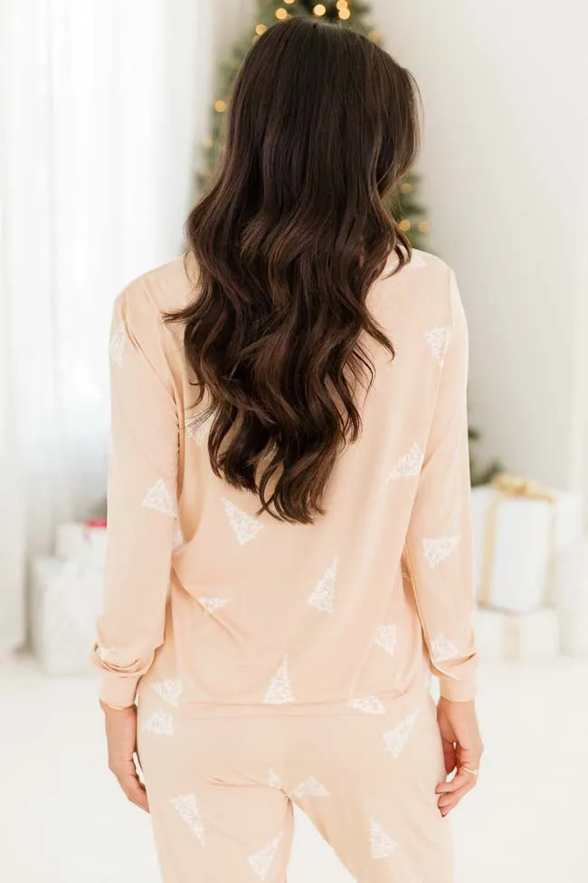Merry All the Way Beige Tree Print Pajama Top FINAL SALE sold by Pink Lily product image thumbnail 4