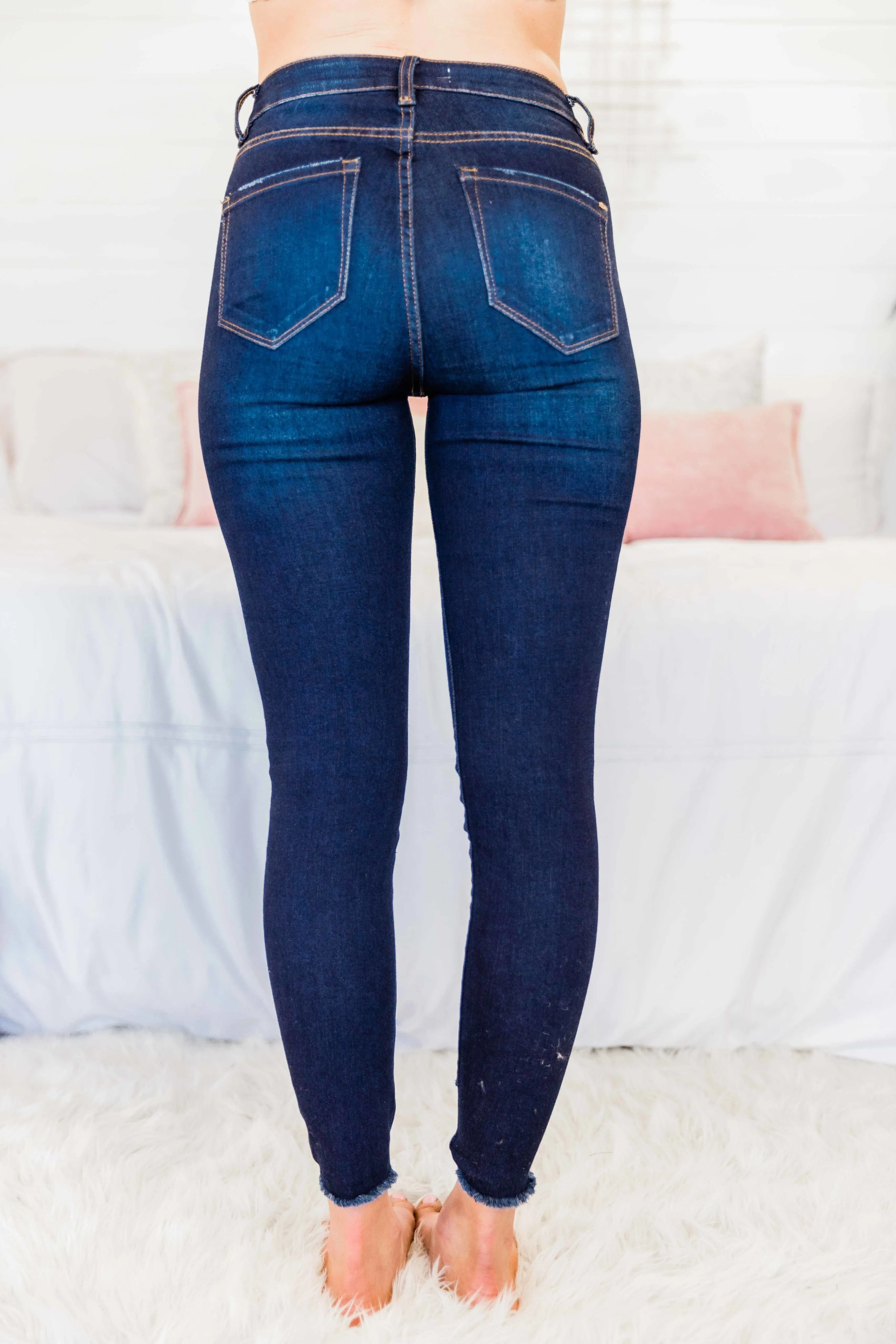 Kristy Dark Wash Distressed Skinny Jeans FINAL SALE sold by Pink Lily product image thumbnail 5