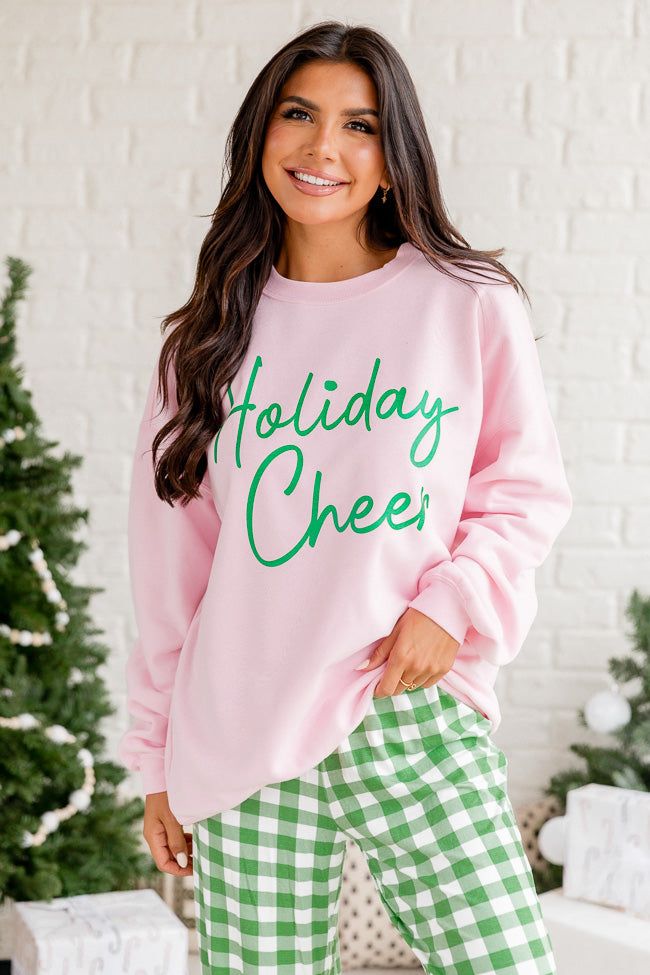 Holiday Cheer Light Pink Oversized Graphic Sweatshirt sold by Pink Lily product image thumbnail 4