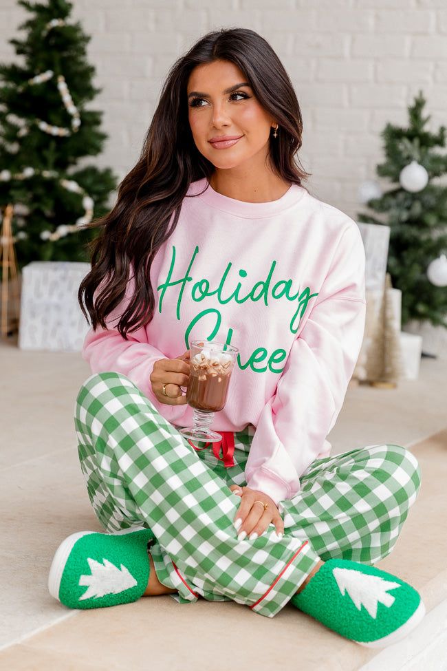 Holiday Cheer Light Pink Oversized Graphic Sweatshirt sold by Pink Lily product image thumbnail 5