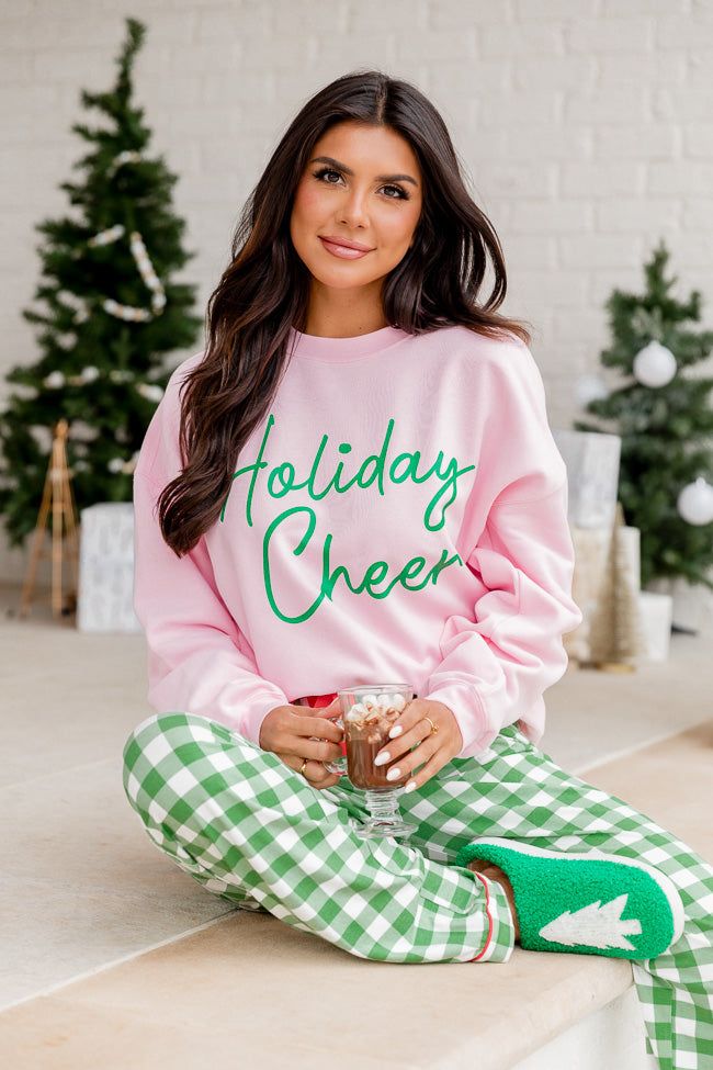 Holiday Cheer Light Pink Oversized Graphic Sweatshirt sold by Pink Lily product image thumbnail 2