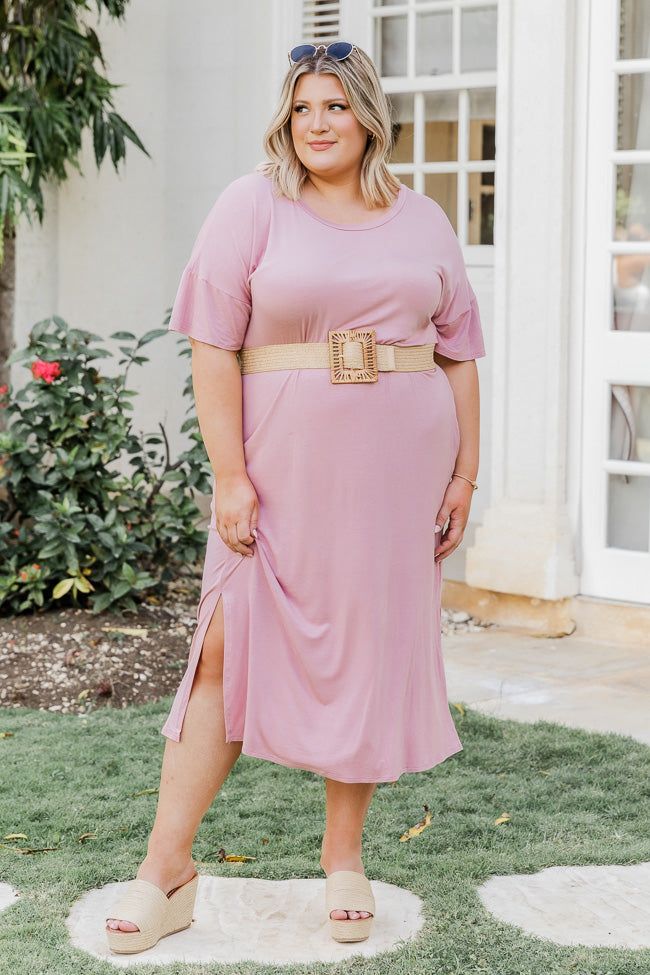 Simple Melody Midi Mauve T-Shirt Dress FINAL SALE sold by Pink Lily product image thumbnail 4