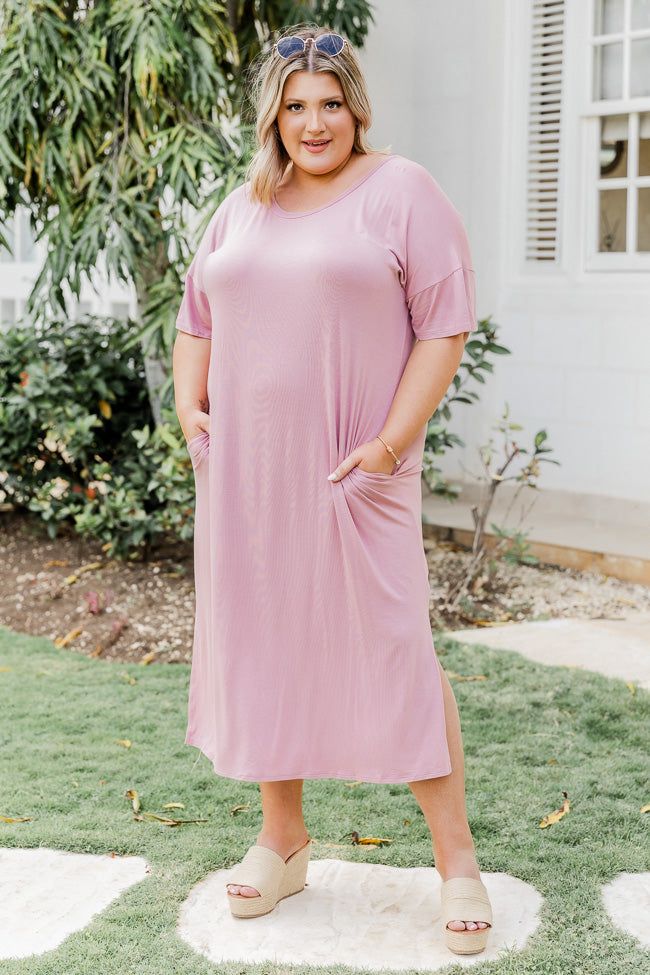 Simple Melody Midi Mauve T-Shirt Dress FINAL SALE sold by Pink Lily product image thumbnail 5