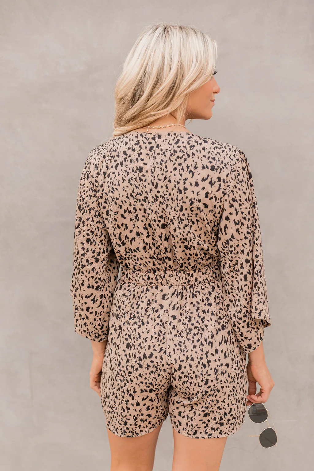Check Me Out Leopard Print Tie Front Romper FINAL SALE sold by Pink Lily product image thumbnail 4