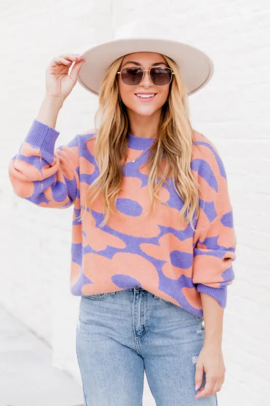 At My Best Purple And Orange Floral Sweater  FINAL SALE sold by Pink Lily