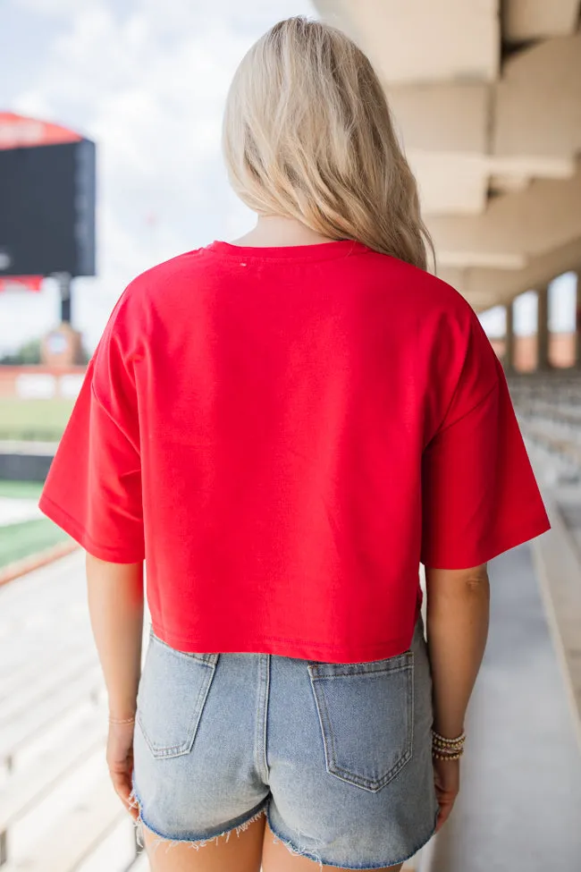 End Zone Elegance Red Football Sequin Tee FINAL SALE sold by Pink Lily product image thumbnail 5