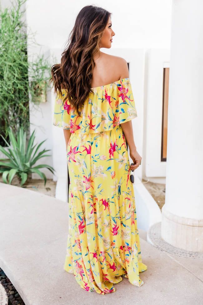Sweet Southern Kiss Yellow Floral Maxi Dress FINAL SALE sold by Pink Lily product image thumbnail 5