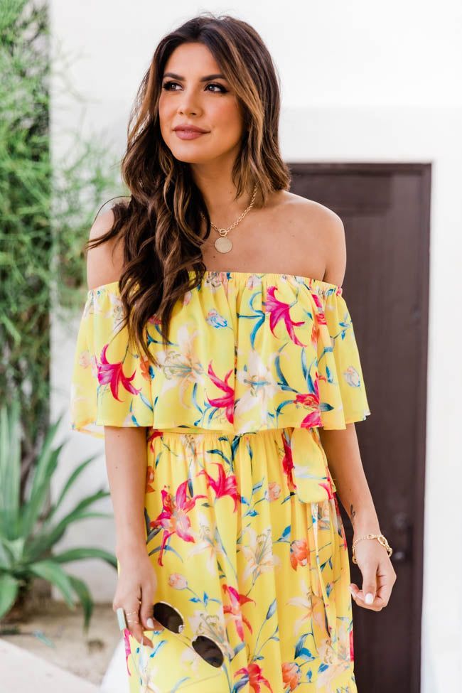 Sweet Southern Kiss Yellow Floral Maxi Dress FINAL SALE sold by Pink Lily product image thumbnail 4
