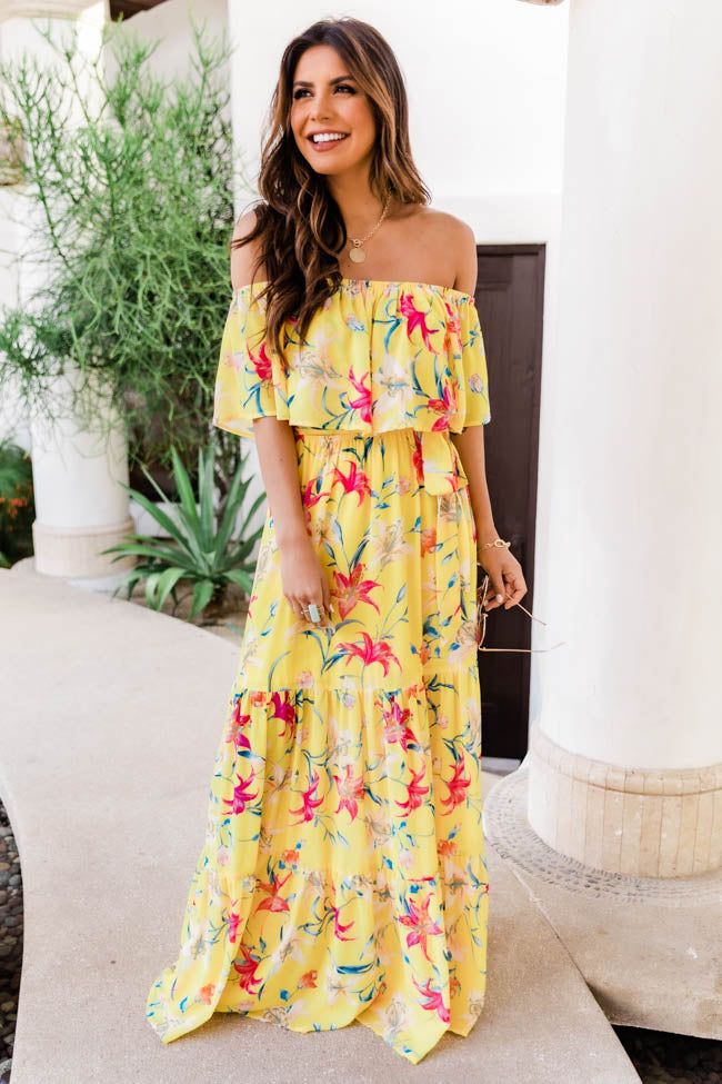 Sweet Southern Kiss Yellow Floral Maxi Dress FINAL SALE sold by Pink Lily product image thumbnail 2