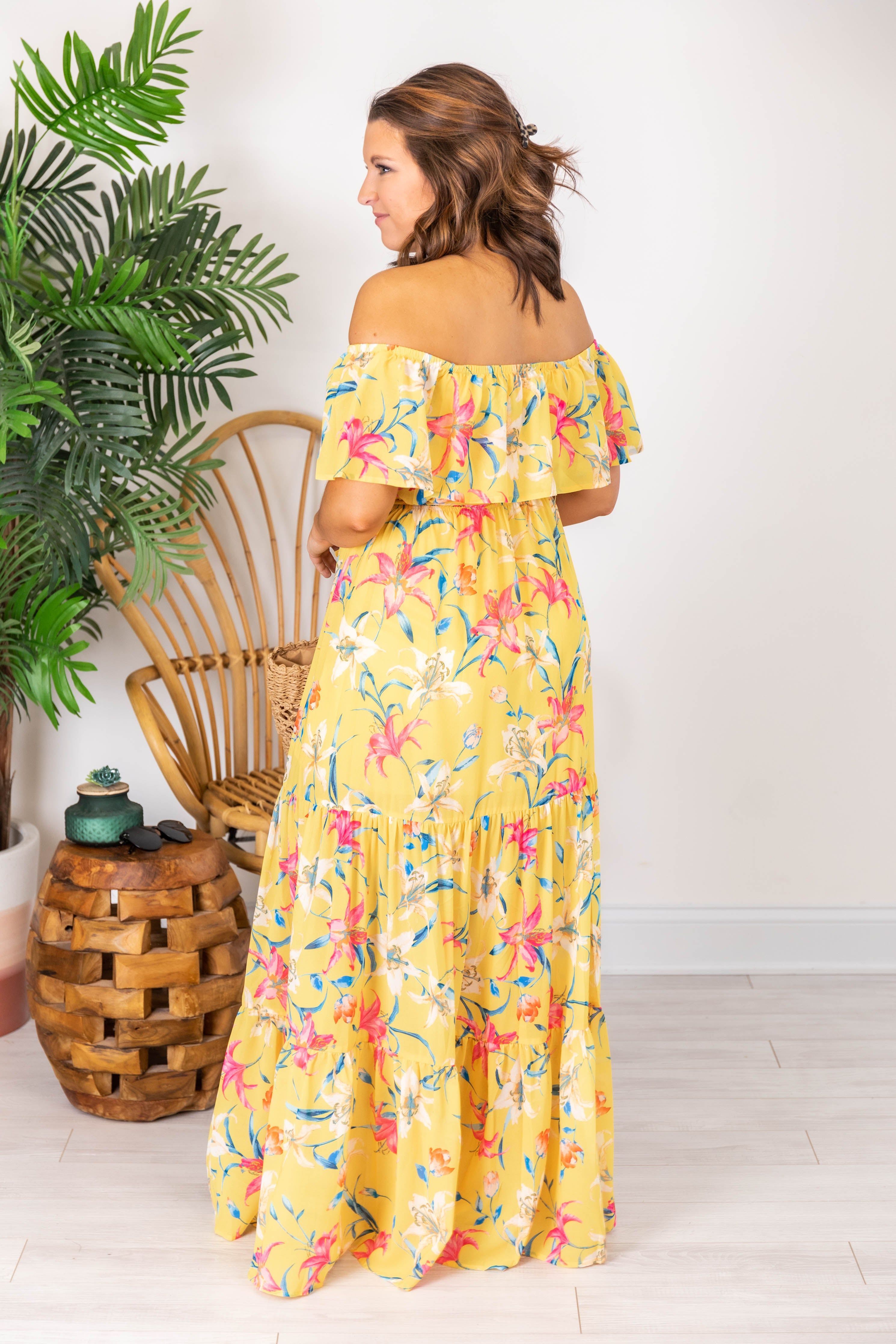 Sweet Southern Kiss Yellow Floral Maxi Dress FINAL SALE sold by Pink Lily product image thumbnail 8