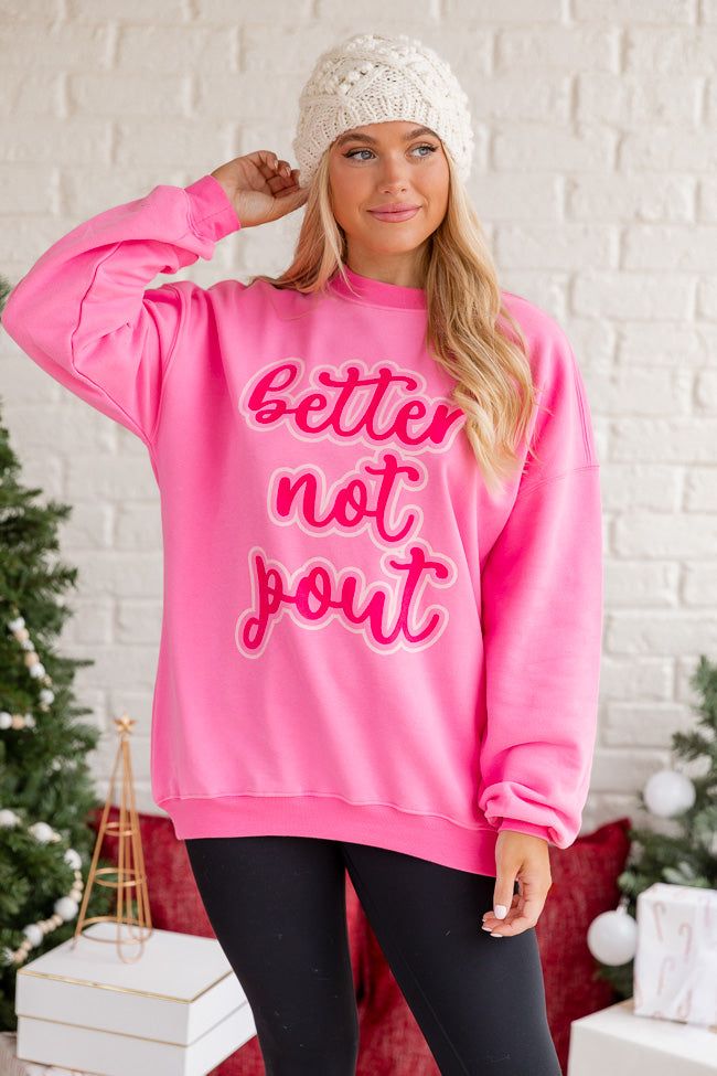Better Not Pout Pink Oversized Graphic Sweatshirt sold by Pink Lily product image thumbnail 2