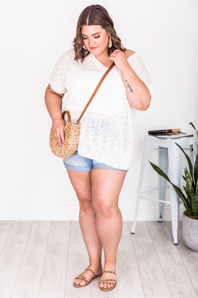 Timeless Nights Ivory Lightweight V-Neck Sweater FINAL SALE sold by Pink Lily product image thumbnail 13