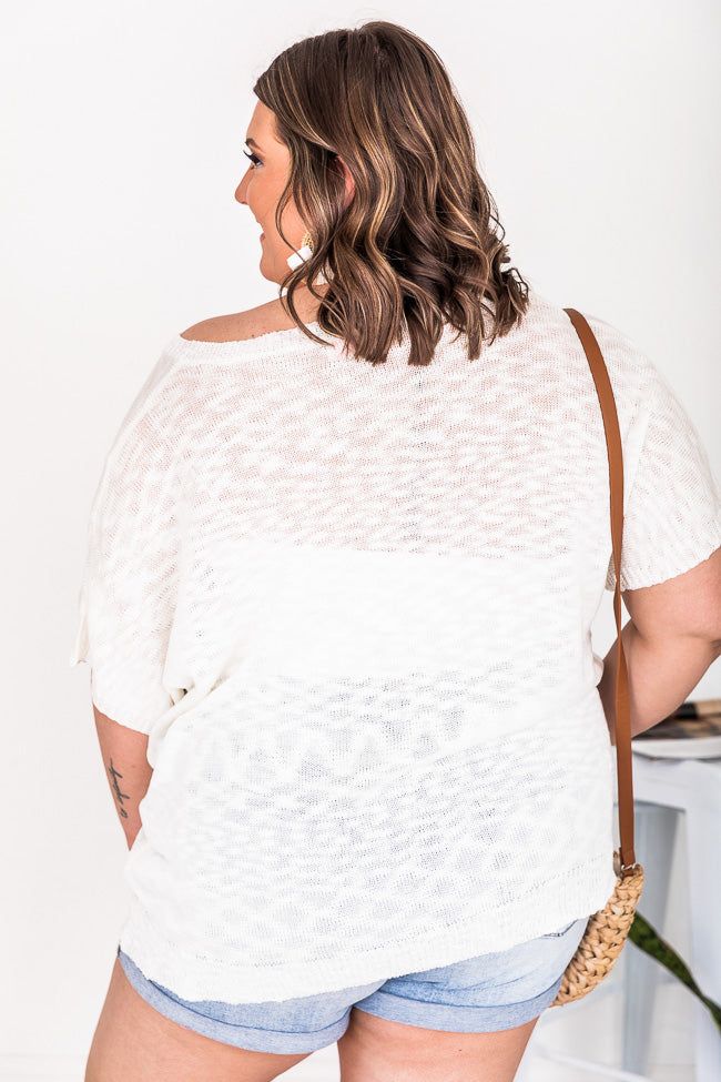 Timeless Nights Ivory Lightweight V-Neck Sweater FINAL SALE sold by Pink Lily product image thumbnail 15