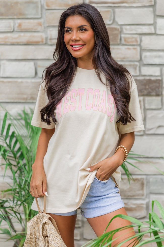 West Coast Ivory Oversized Graphic Tee sold by Pink Lily product image thumbnail 3