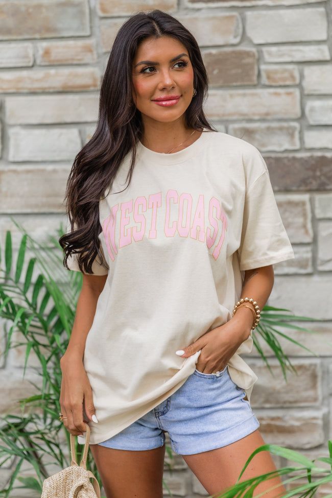 West Coast Ivory Oversized Graphic Tee sold by Pink Lily product image thumbnail 4
