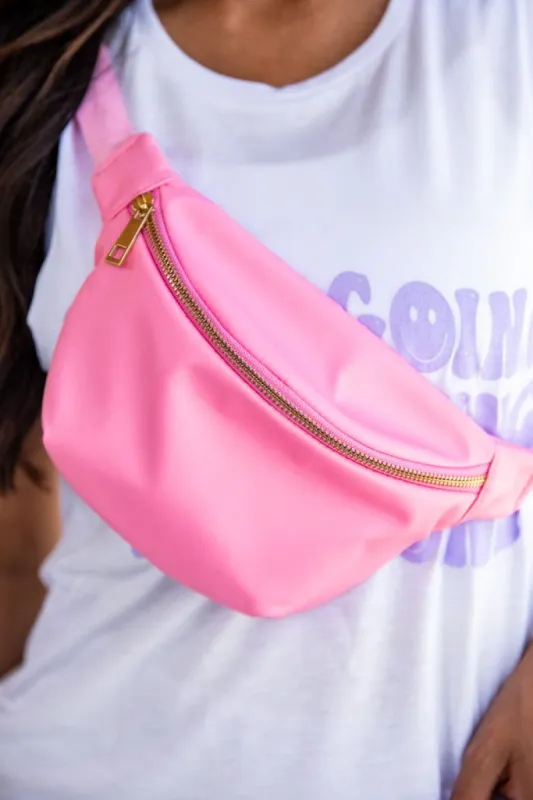On The Go Light Pink Belt Bag FINAL SALE sold by Pink Lily