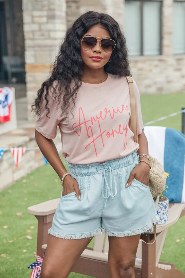 American Honey Peach Graphic Tee sold by Pink Lily
