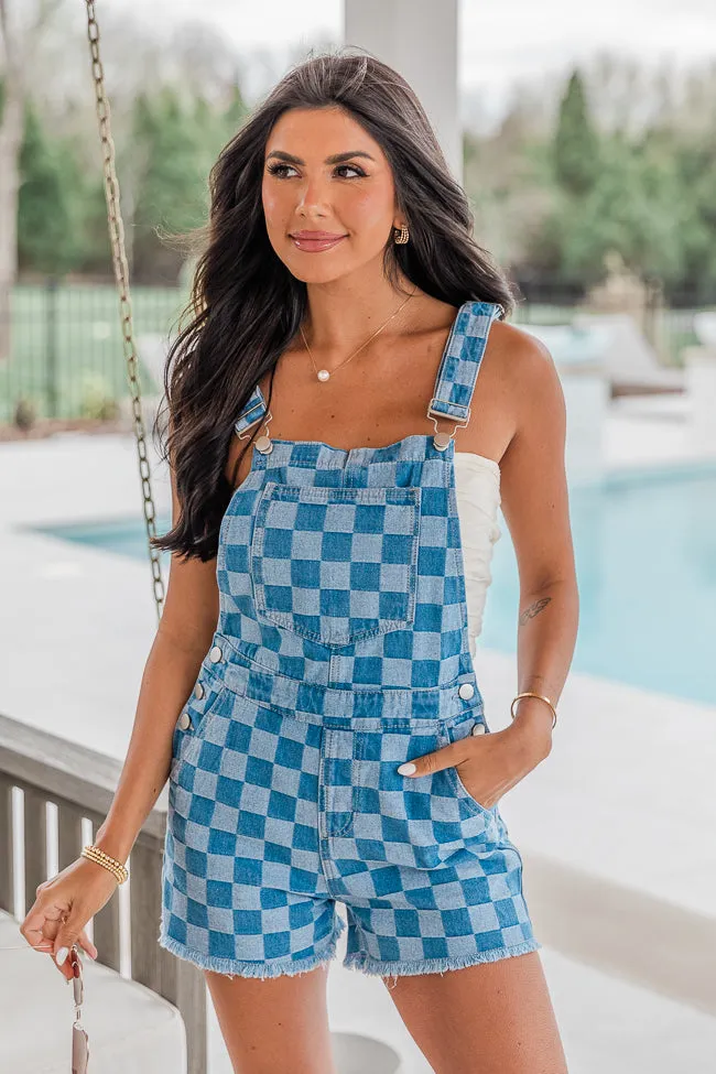 Life On The Square Checkered Denim Overalls sold by Pink Lily