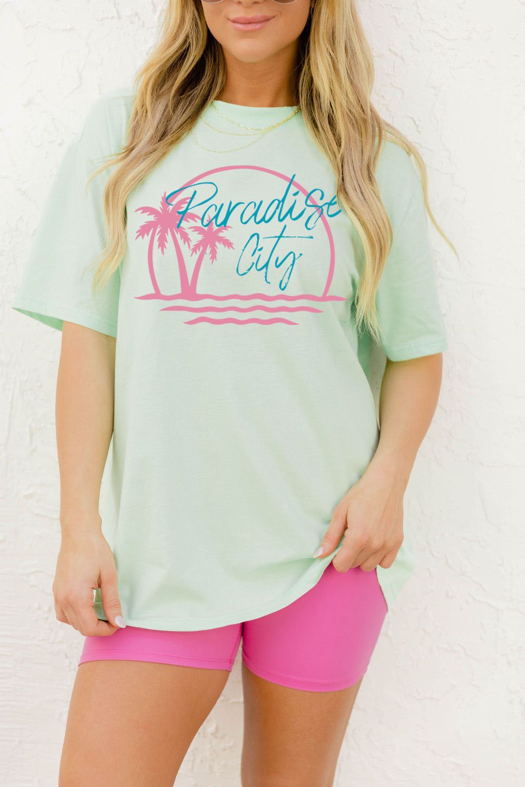 Paradise City Mint Oversized Graphic Tee sold by Pink Lily product image thumbnail 2