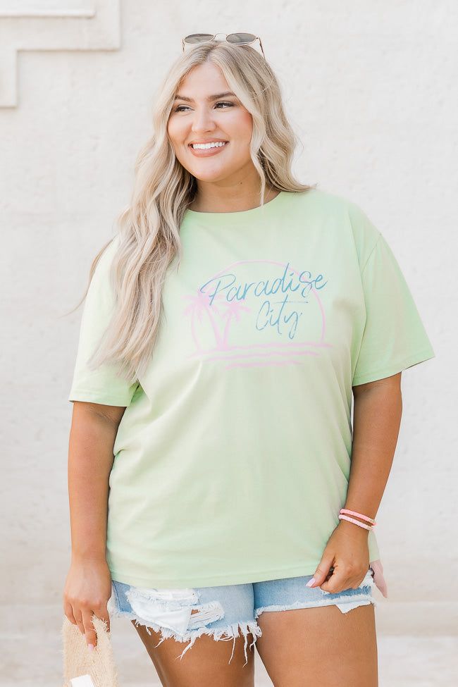 Paradise City Mint Oversized Graphic Tee sold by Pink Lily product image thumbnail 8
