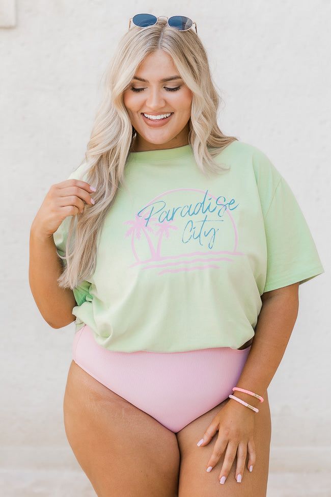 Paradise City Mint Oversized Graphic Tee sold by Pink Lily product image thumbnail 5