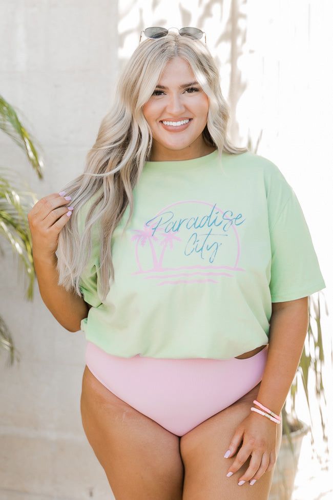 Paradise City Mint Oversized Graphic Tee sold by Pink Lily product image thumbnail 6