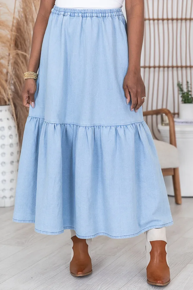 By Your Side Denim Midi Skirt FINAL SALE sold by Pink Lily product image thumbnail 2