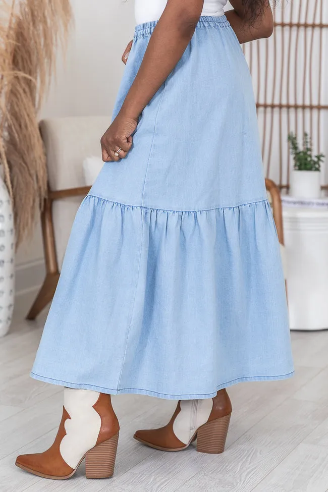 By Your Side Denim Midi Skirt FINAL SALE sold by Pink Lily product image thumbnail 4
