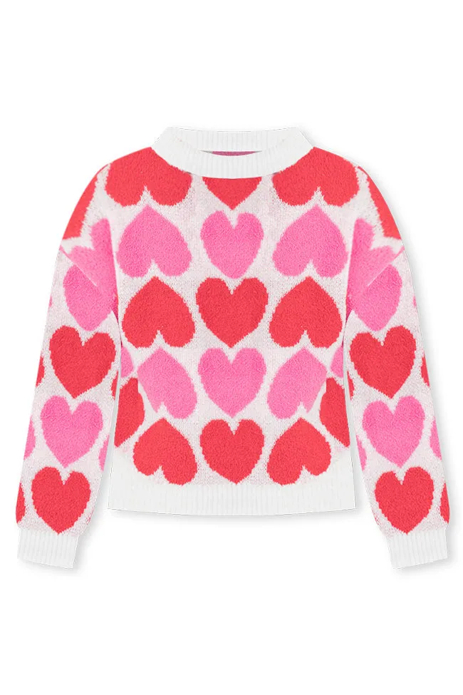 Loving On You Pink And Red Alternating Heart Sweater FINAL SALE sold by Pink Lily product image thumbnail 5