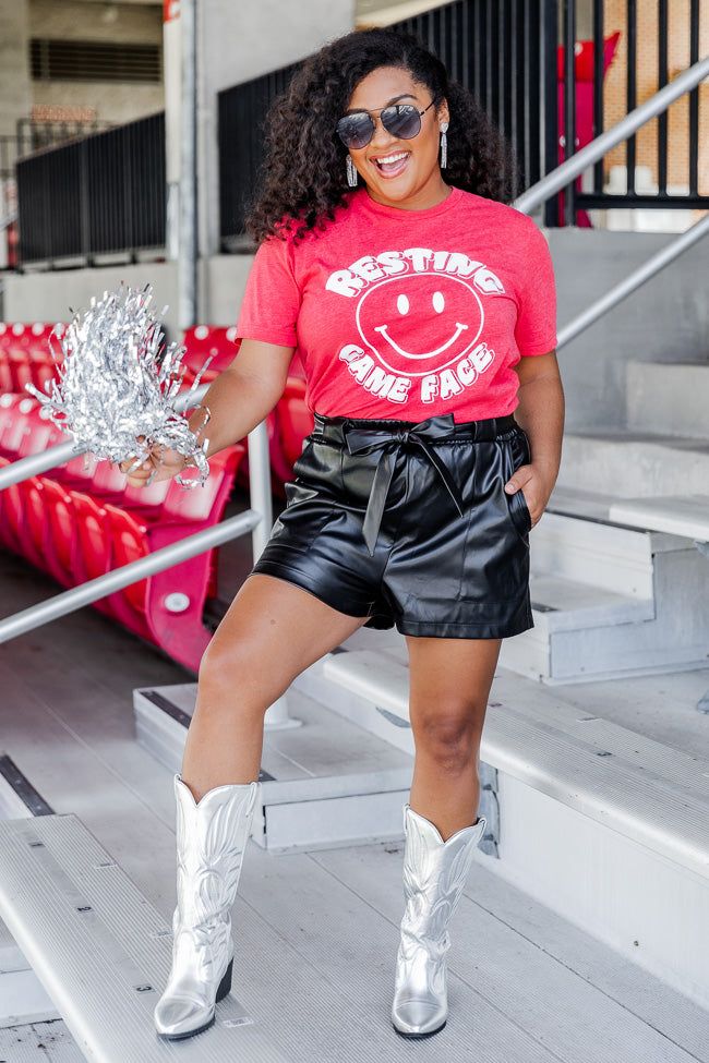 Resting Game Face Heather Red Graphic Tee sold by Pink Lily product image thumbnail 4