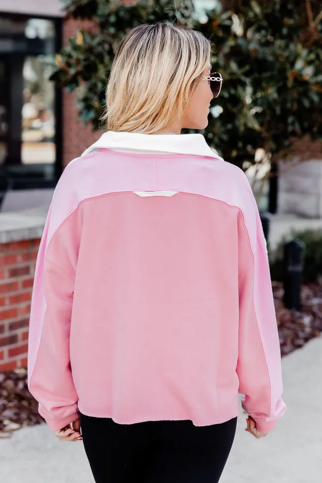 Jump Right In Pink Colorblock Quarter Zip Pullover FINAL SALE sold by Pink Lily product image thumbnail 4