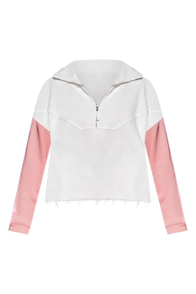 Jump Right In Pink Colorblock Quarter Zip Pullover FINAL SALE sold by Pink Lily product image thumbnail 5