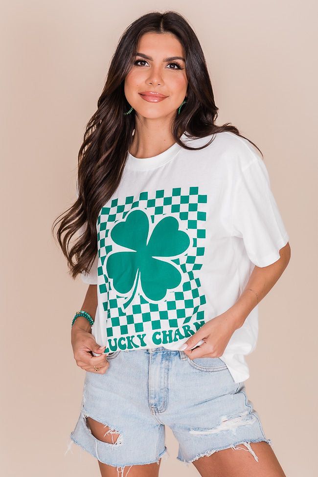 Lucky Charm White Oversized Tee sold by Pink Lily product image thumbnail 3