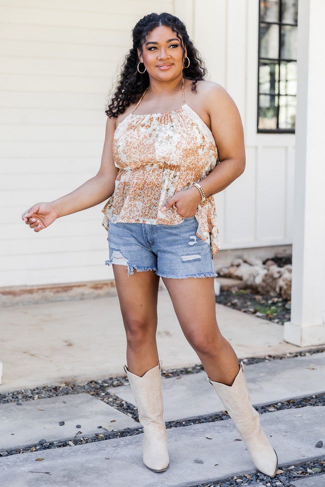 Y'all Come Back Now Brown Patch Print Halter Tank FINAL SALE sold by Pink Lily product image thumbnail 5