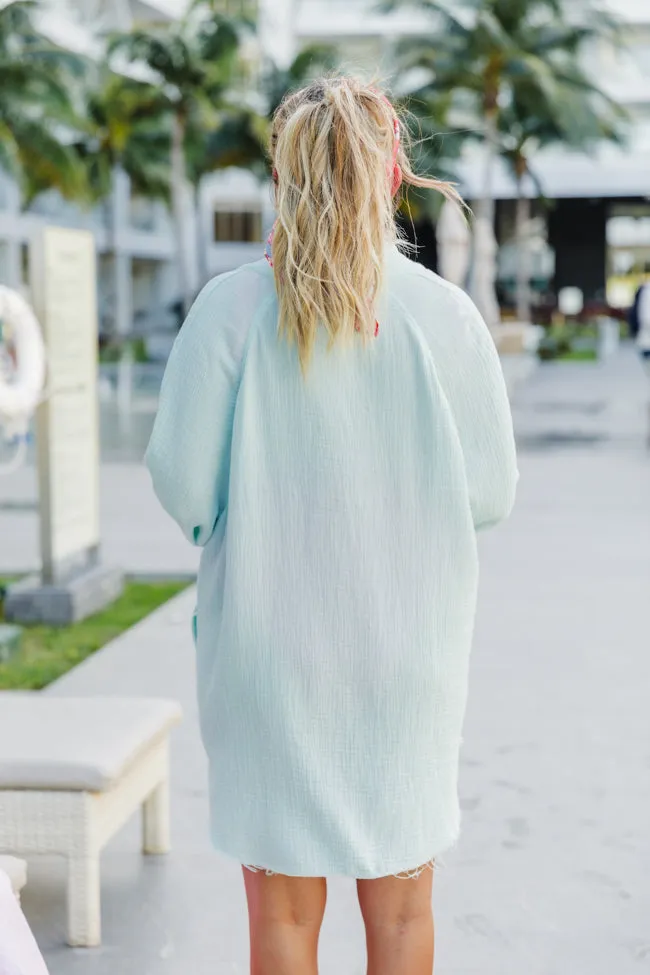 Sea Breeze Blue Gauze Button Up Dress Krista Horton X Pink Lily sold by Pink Lily product image thumbnail 3