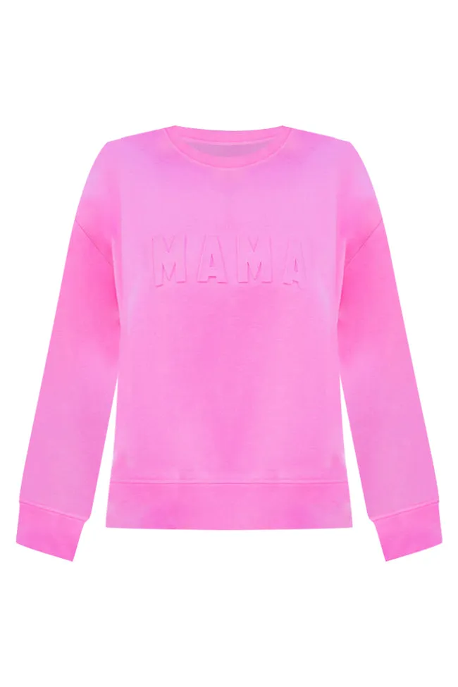 Mama Embossed Logo Power Pink Graphic Sweatshirt sold by Pink Lily product image thumbnail 4