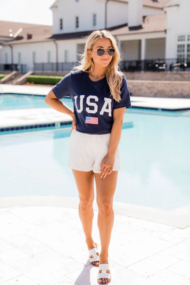 Athletic USA Flag Tee Navy FINAL SALE sold by Pink Lily product image thumbnail 2