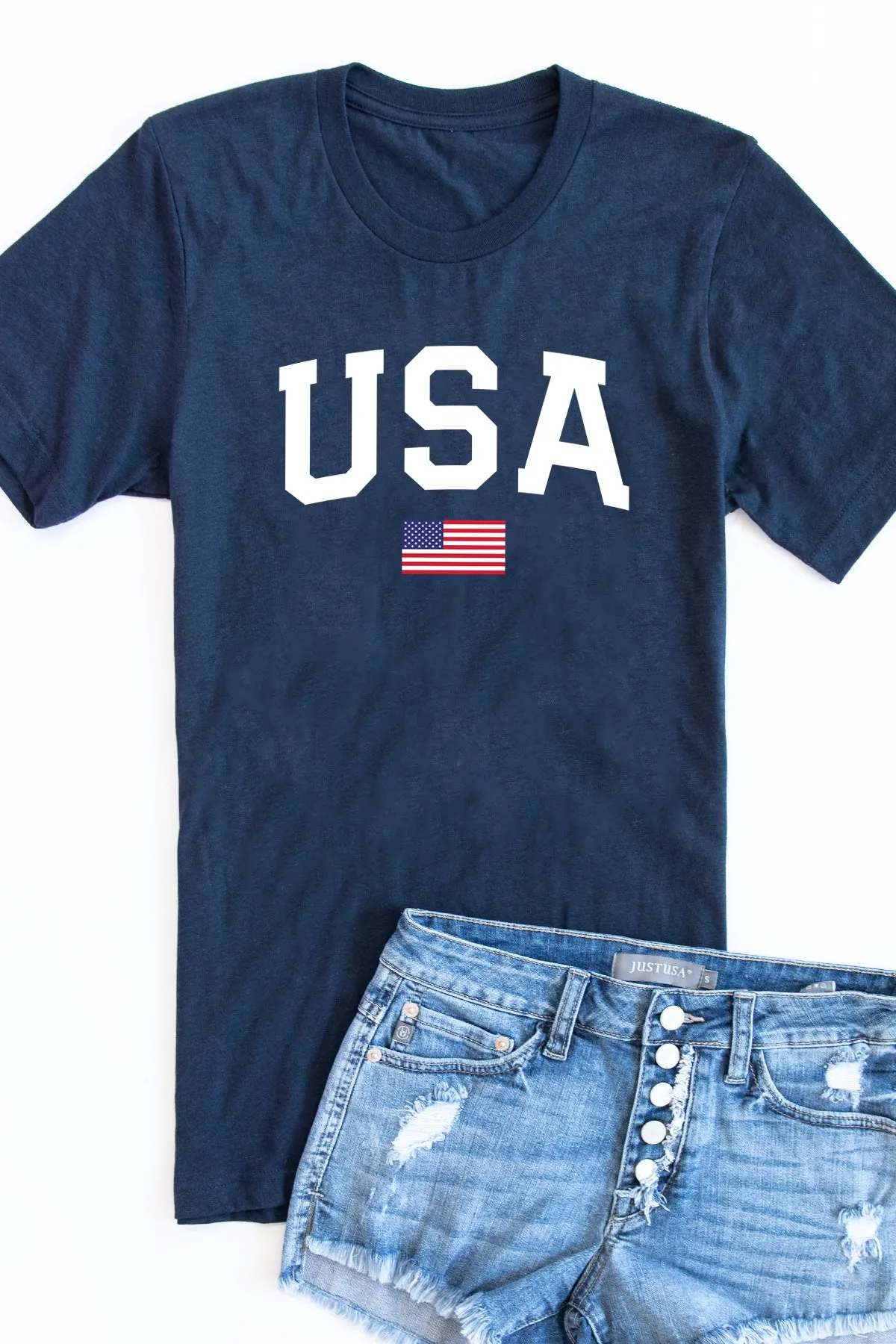 Athletic USA Flag Tee Navy FINAL SALE sold by Pink Lily product image thumbnail 5