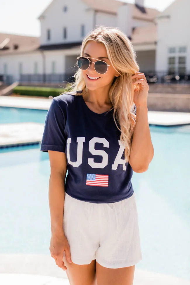 Athletic USA Flag Tee Navy FINAL SALE sold by Pink Lily product image thumbnail 3