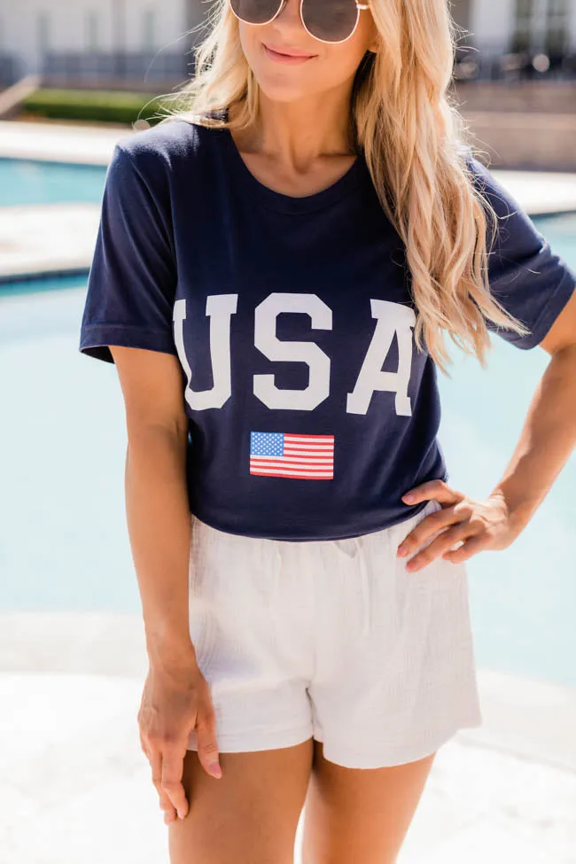 Athletic USA Flag Tee Navy FINAL SALE sold by Pink Lily product image thumbnail 4