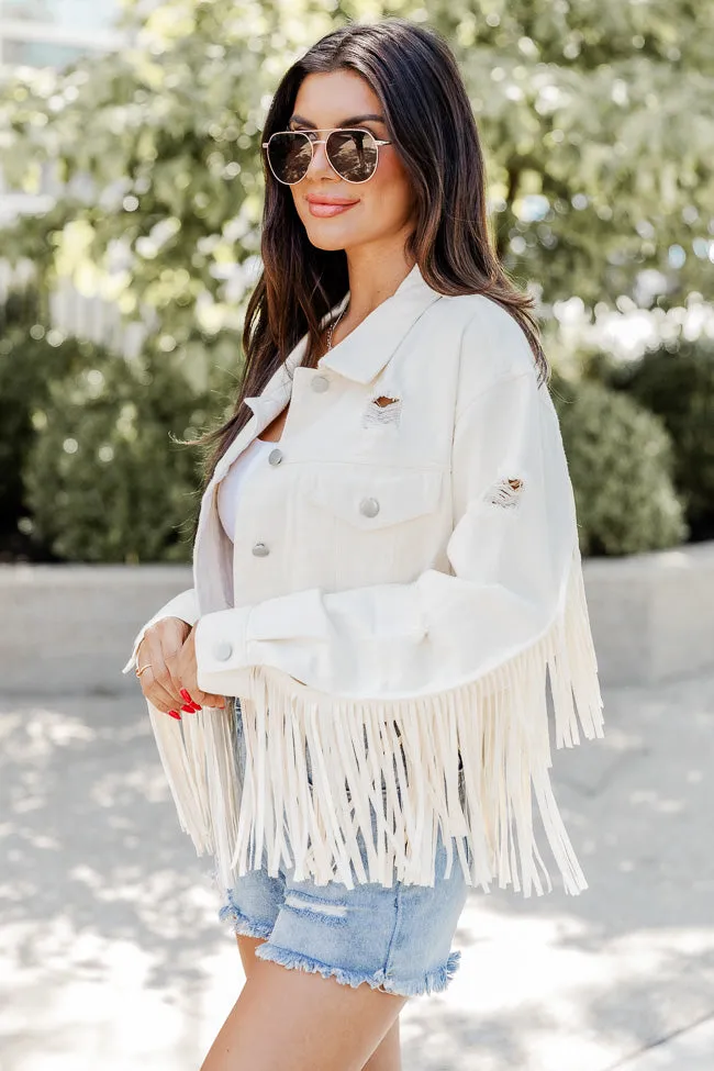 Forever Dreaming Cream Fringe Detail Jacket FINAL SALE sold by Pink Lily product image thumbnail 4