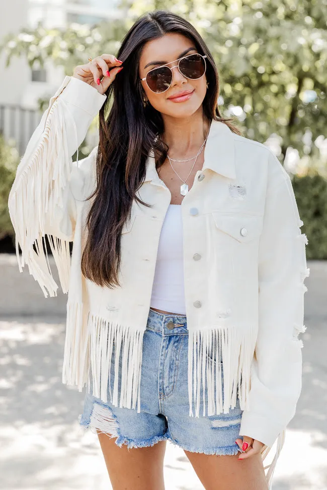 Forever Dreaming Cream Fringe Detail Jacket FINAL SALE sold by Pink Lily product image thumbnail 3