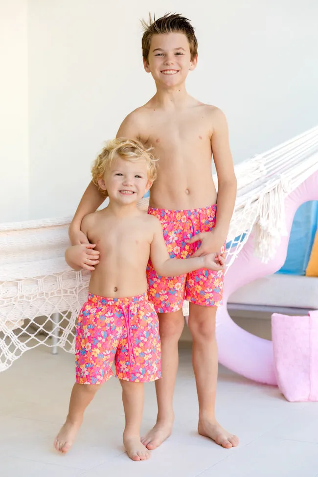 Boy's The Horton Floral Swim Trunks Krista Horton X Pink Lily sold by Pink Lily