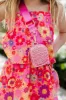 Boardwalk Bay Mini Woven Pink Crossbody FINAL SALE sold by Pink Lily
