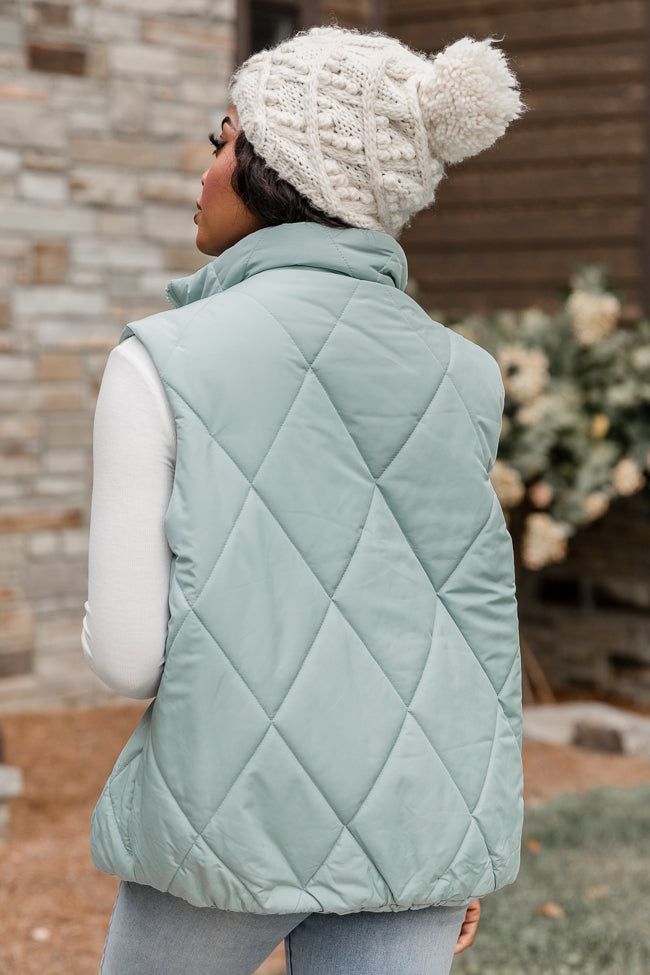 Mountainside Moment Mint Quilted Puffer Vest FINAL SALE sold by Pink Lily product image thumbnail 5