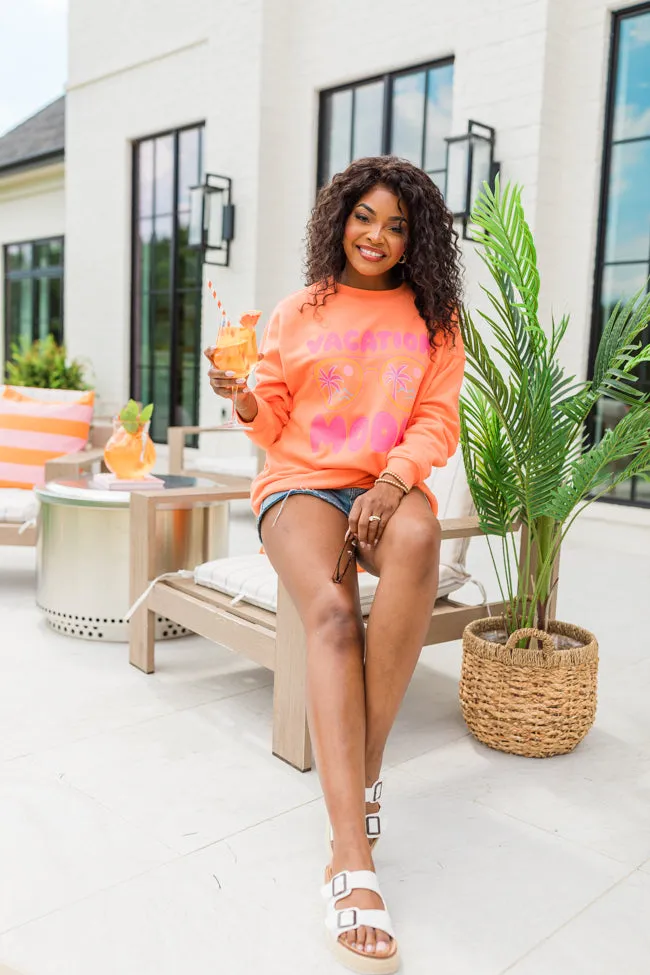Vacay Mode Coral Oversized Graphic Sweatshirt sold by Pink Lily product image thumbnail 2