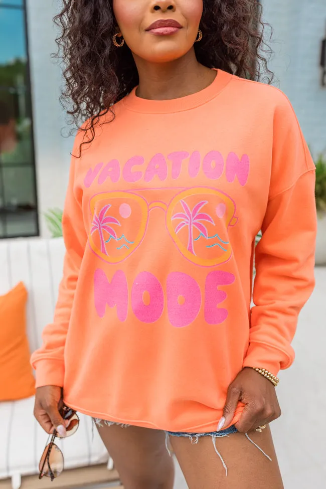 Vacay Mode Coral Oversized Graphic Sweatshirt sold by Pink Lily product image thumbnail 3